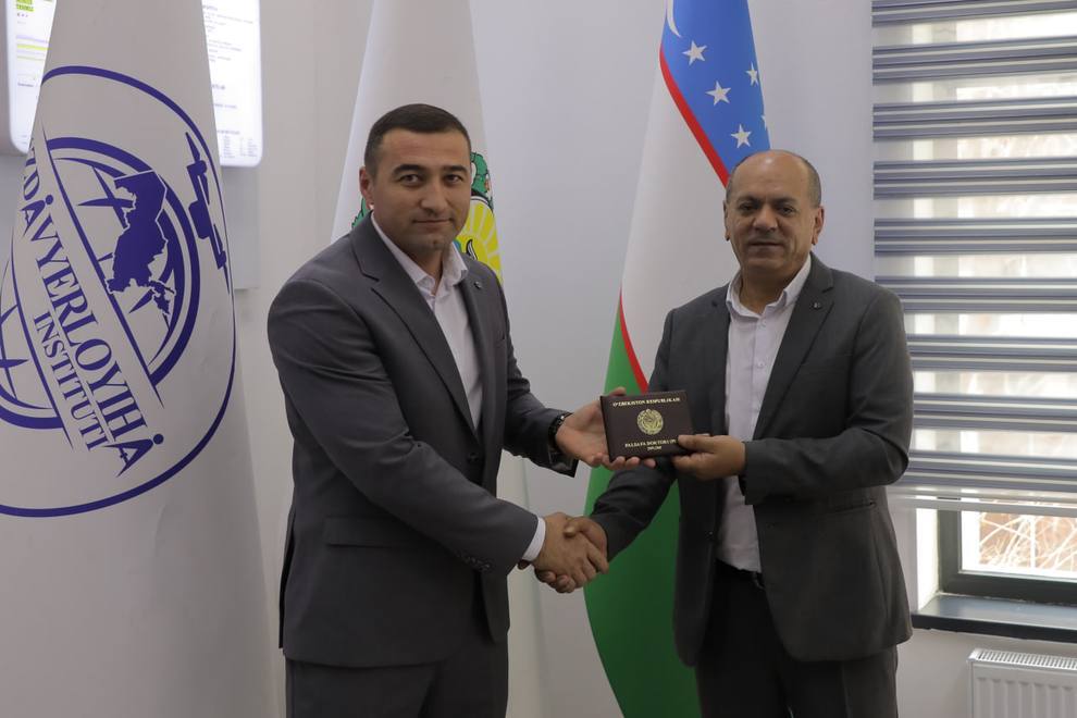 Musurmankulov Zuxriddin Shuxratovich received the diploma of Doctor of Philosophy in agricultural sciences