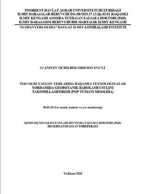 Improvement of the geobotanical assessment method of foothill pasturelands using digital technologie book cover